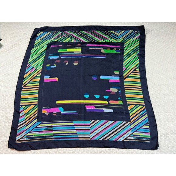 Laltramoda Square Silk Scarf Modern MCM Colorful 33"x33" - Picture 7 of 9